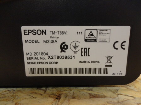 EPSON TM-T88VI Bon Printer - M338A - Zwart - Ethernet &amp; WIFI