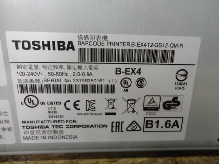 TOSHIBA TEC B-EX4 Barcode / Label Printer 203DPI LAN USB B-EX4T2